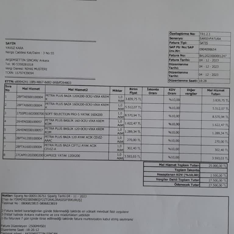 Bellona Yatak Ve Bazadan Şikayetçiyim.