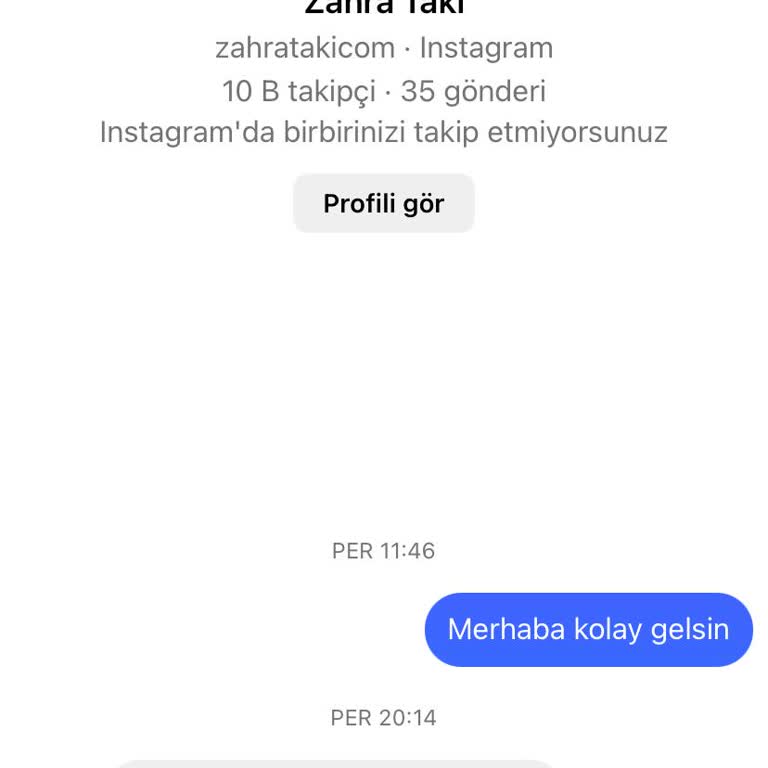 Zahra Takı Ürünümü Yollamıyor Ve Geri Dönüş Yapmıyor