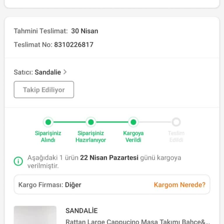 Sandalie -satın Aldığımız Ürünün Teslimatını Yapmıyor