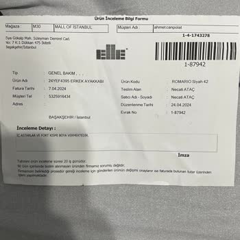 Elle Ayakkabı Sıfır Müşteri Memnuniyeti