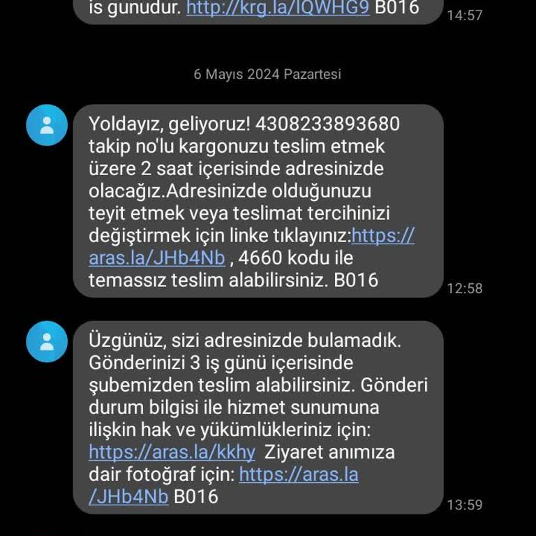 Aras Kargo Ürünüm Teslim Edilmedi