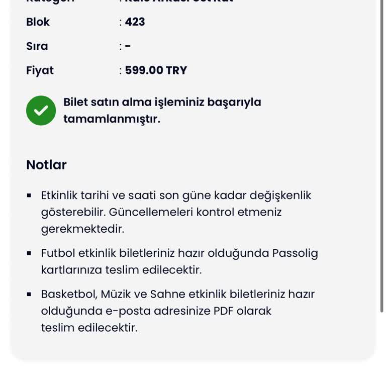 Banabilet.com Beşiktaş/Ankaragücü Futbol Maçı Bileti