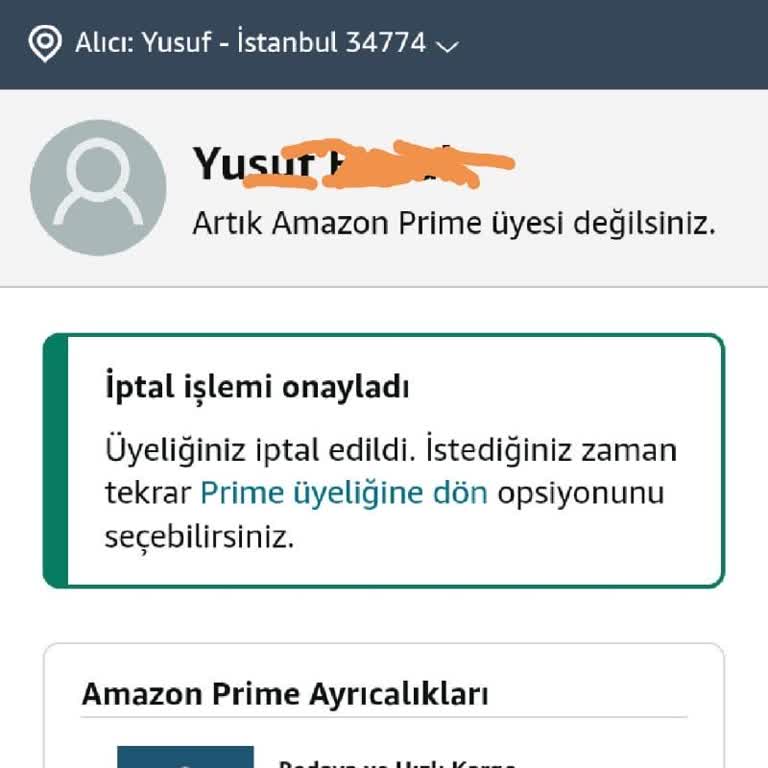Amazon Üyelik Hakkında Şikayetçiyim