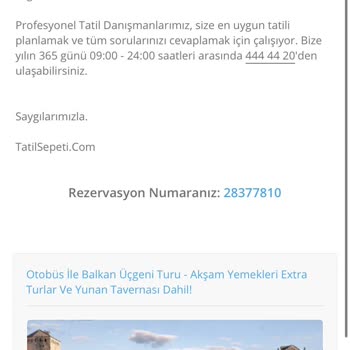 Tatil Sepetindeki Yanlış Bilgilendirme