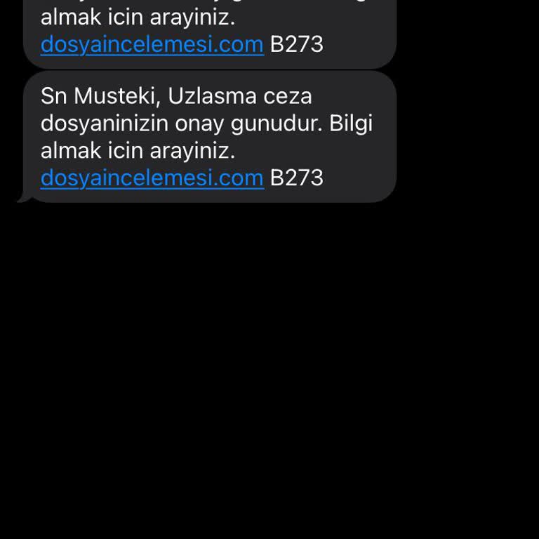 dosyainceleme.com Gelen SMS