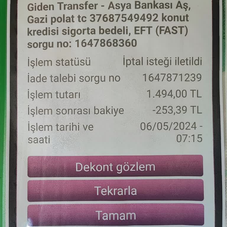 Fibabanka Yanlış Bankaya Para Gönderme