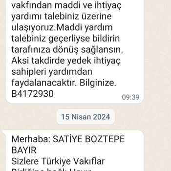 Vakıflar Genel Müdürlüğü Adına WhatsApp Üzerinden Arandım