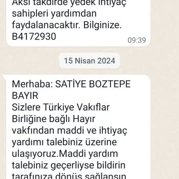 Vakıflar Genel Müdürlüğü Adına WhatsApp Üzerinden Arandım