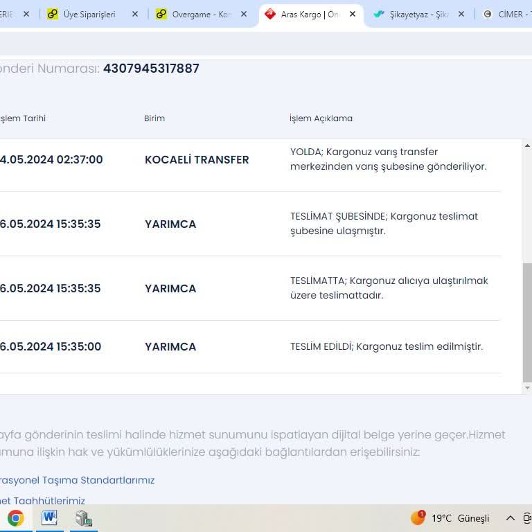 Aras Kargo Teslim Edilen Kargoyu Kaybeden Kargo Firması