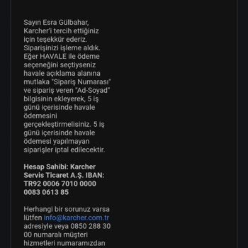 Karcher Firmasına Ulaşamıyorum. Ürünlerim Gelmiyor.