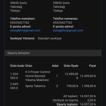 Karcher Firmasına Ulaşamıyorum. Ürünlerim Gelmiyor.