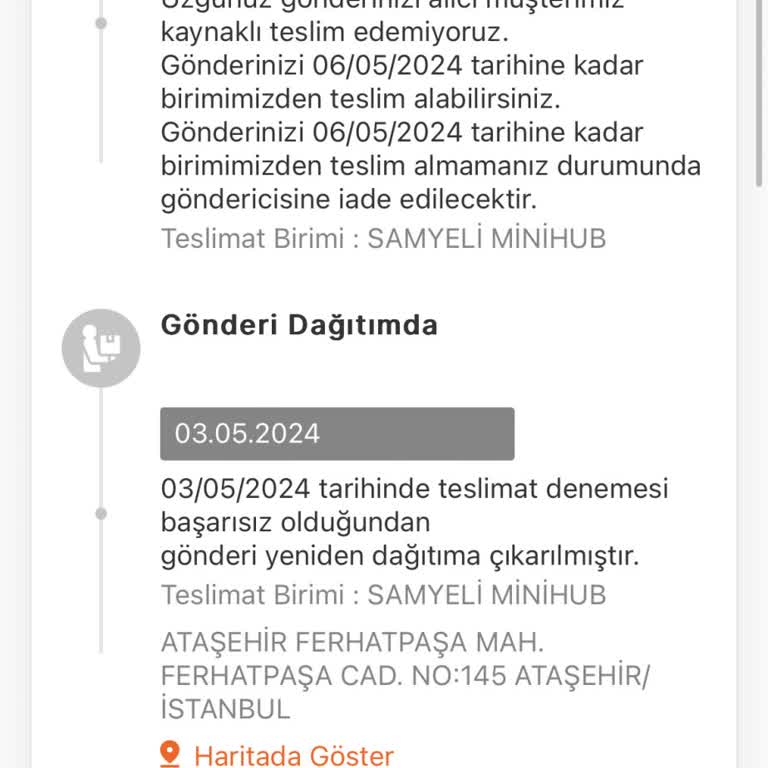 MNG Kargo Samyeli Minihub Sorumsuzluk