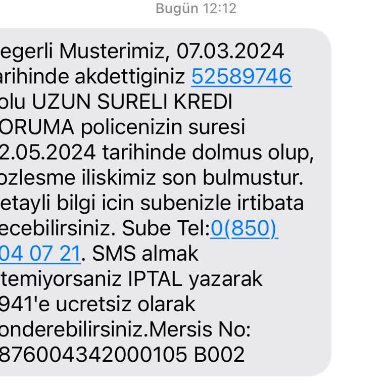 TEB Bankası Habersiz Poliçe İptali