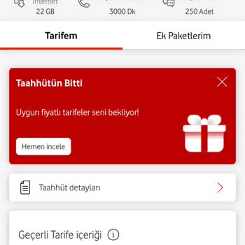 Vodafone Tarife Yenileme Sorunu