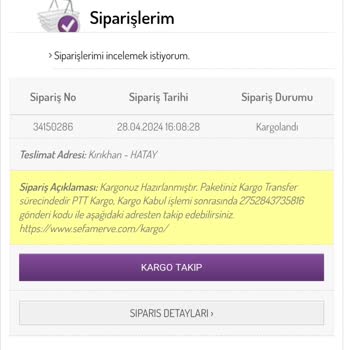 Sefamerve Siparişimin Akıbeti Belli Değil