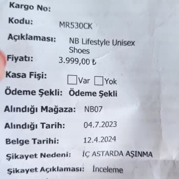 New Balance 6 Aylık Ayakkabı Deformasyon