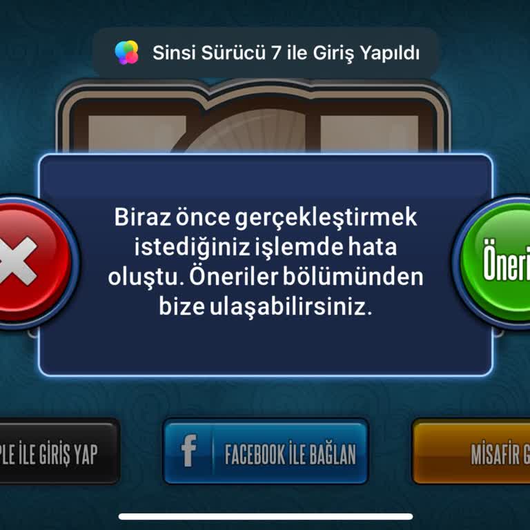 Okey 101 E Facebook Üzerinden Giriş Yapamıyorum