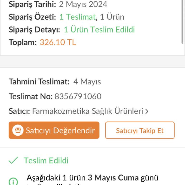 Trendyol Ürün Yok Ürün Teslim Diyor