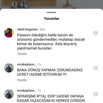Hepsi Moda Sayfası Mağduriyet Dönüş Sağlamıyorlar
