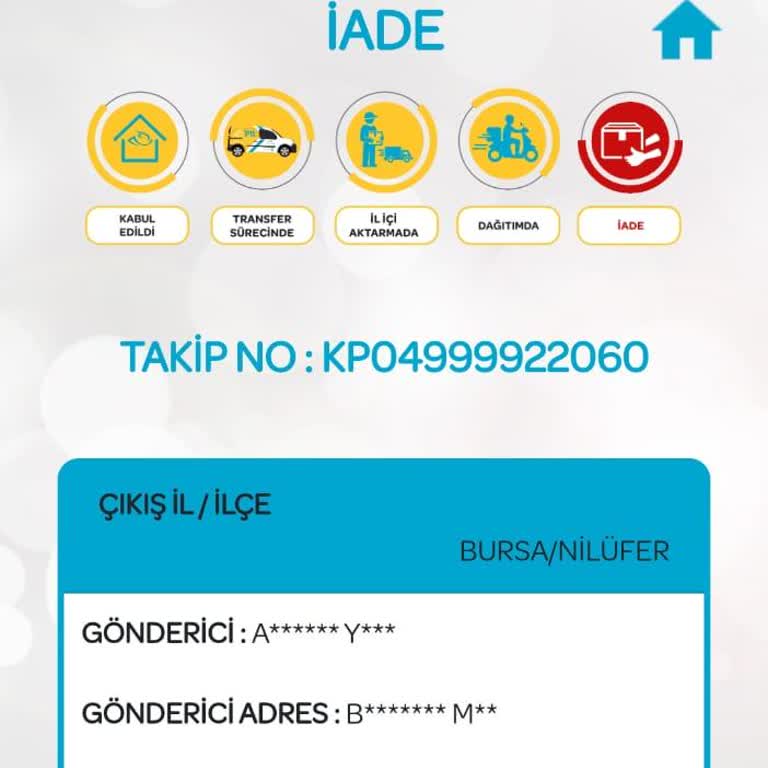 PTT Kargo Ürünümü Benden Habersiz İade Etmiş