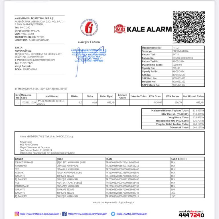 Kale Alarm Sözleşme Bitişi Olmasına Rağmen Bilgilendirme Yapmıyor.