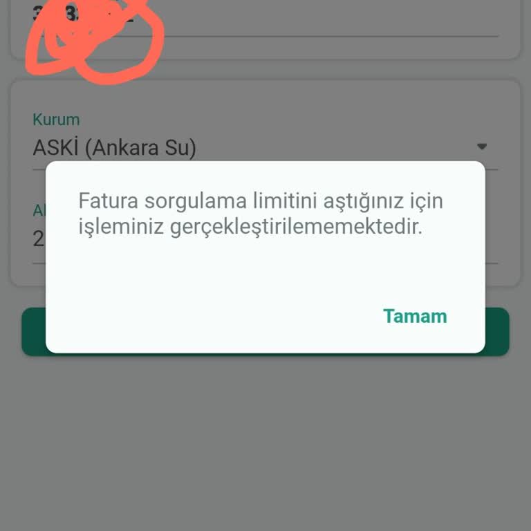 Kuvvet Türk Fatura Ödeyememe Hatası.