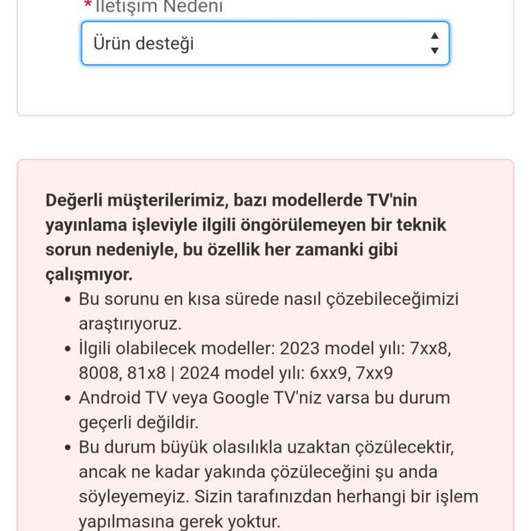 Philips TV Ekran Yansıtma Kullanılmıyor