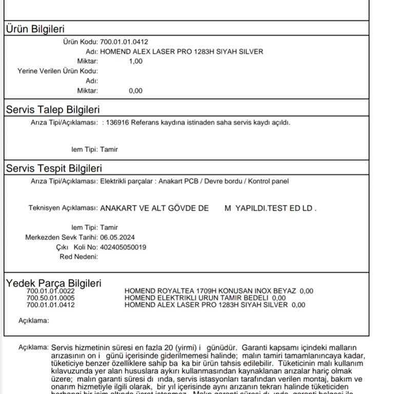 Homend Robot Süpürge Servis
