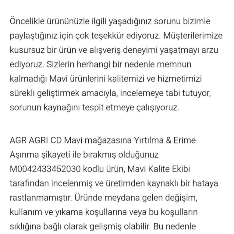 Mavi Ürün Sorunu Ve Müşteri Hizmetleriyle Yaşadığım Mağduriyet