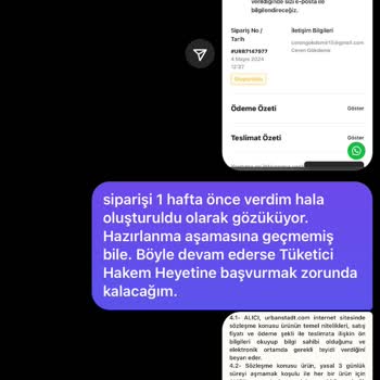 Urbanstadttr Siparişim 10 Gündür Hazırlanmaya Başlamadı Ve Markaya Ulaşamıyorum