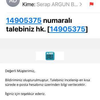 A101 Hatalı Sipariş - Para İade Yapılmaması