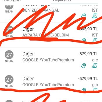 Youtube.com Premium İki Defa Yıllık Kullanım Bedeli Çekti
