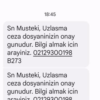 KARACA HUKUK (SMS) Mesaj Yoluyla Gelen Şüpheli İhbar İçeriği