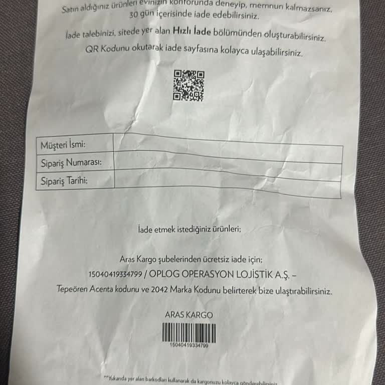 Touche Prive İade Edemiyorum