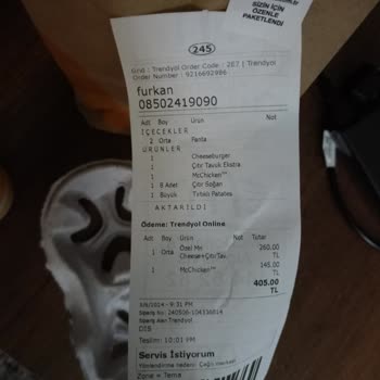 McDonald's Yemek Siparişinde Eksik Ürün Hayal Kırıklığı