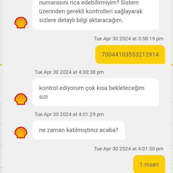 Shell Puan Yükleme Yapılmadı
