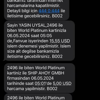 Yapı Kredi Bankası Kartımdan Habersiz Ve Şifresiz Olarak Yurt Dışında Ödeme Yapılması