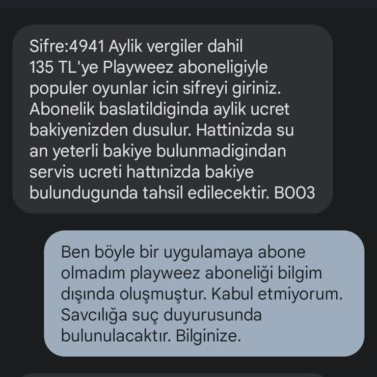 Playweez Haksız Kazanç Abonelik