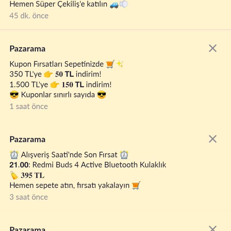 Maximum Mobil Pazarama Sürekli Bildirim Gönderiyor