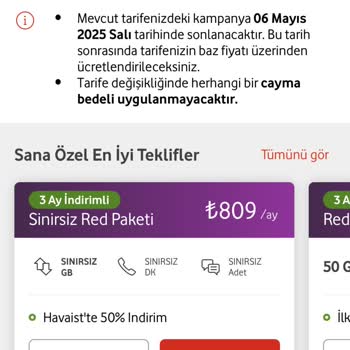 Vodafone Kırmızı Red Paketi Ve Taahhüt