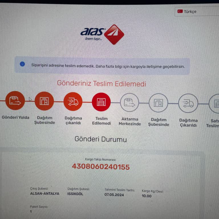 Aras Kargo Teslim Edilemeyen Kargo