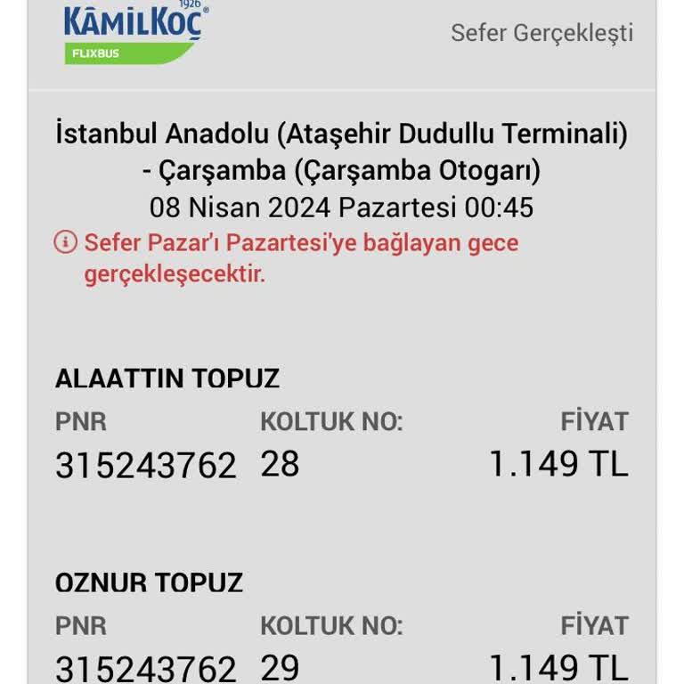 Obilet 1 Aydır İade Edilmeyen Biler Ücreti