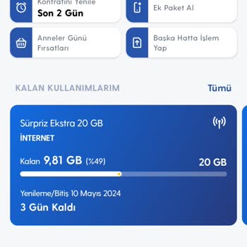 Turkcell Paketimdeki Hakkım Olan İnterneti Kullanamıyorum.