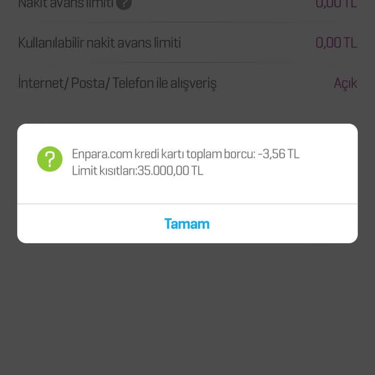 Enpara Limit Kısıtlaması Hakkında