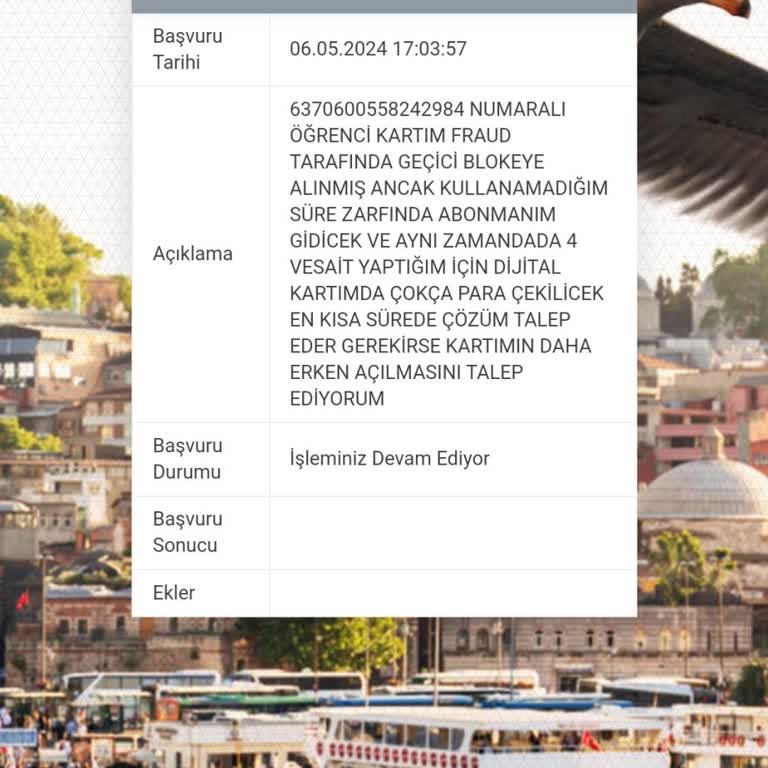 BELBİM (İstanbulkart) Öğrenci Kartımın Haksız Yere Bloke Edilmesi