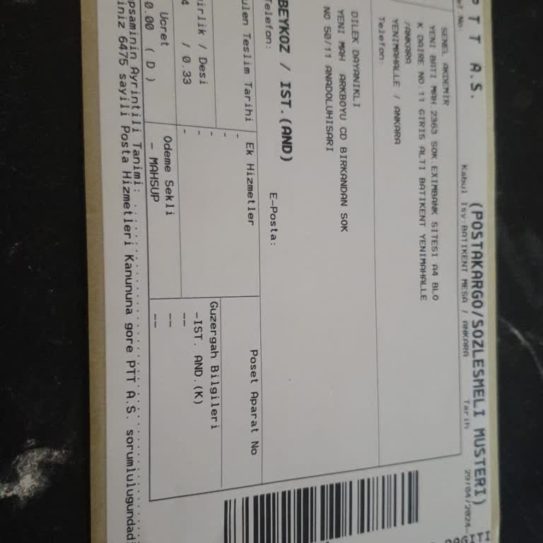 PTT Kargo 5 Gündür Teslim Etmiyor