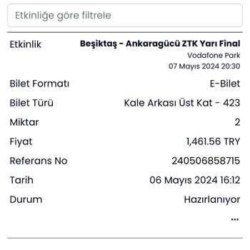 Banabibilet Maç Bileti Eksik