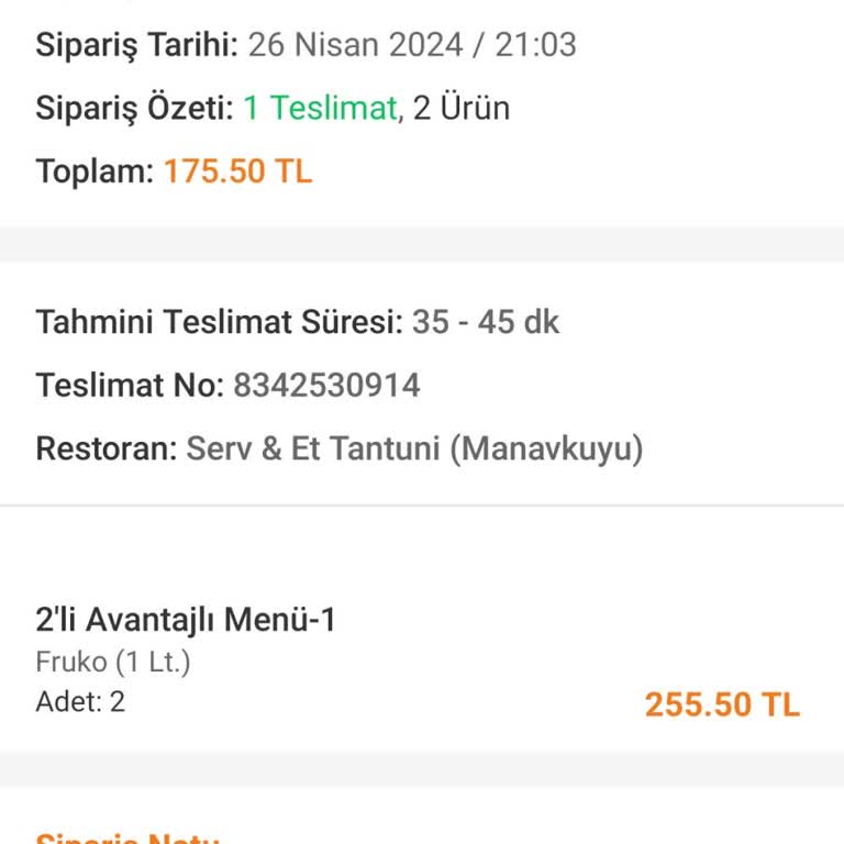 Serv&Et Tantuni Para İadesi