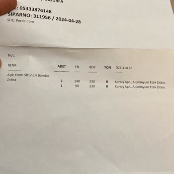 Perde.com Firmasından Şikayetçiyim. Siparişimi Eksik Gönderdiler