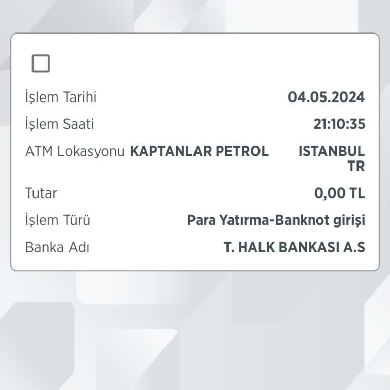 Halkbank ATM'sinden Ziraat Bankası Hesabıma Para Girişi